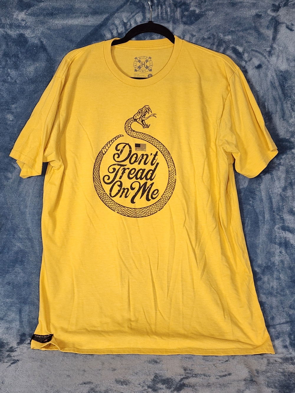 Don't Tread On Me Graphic Tee - Yellow Short Sleeve Men’s Shirt